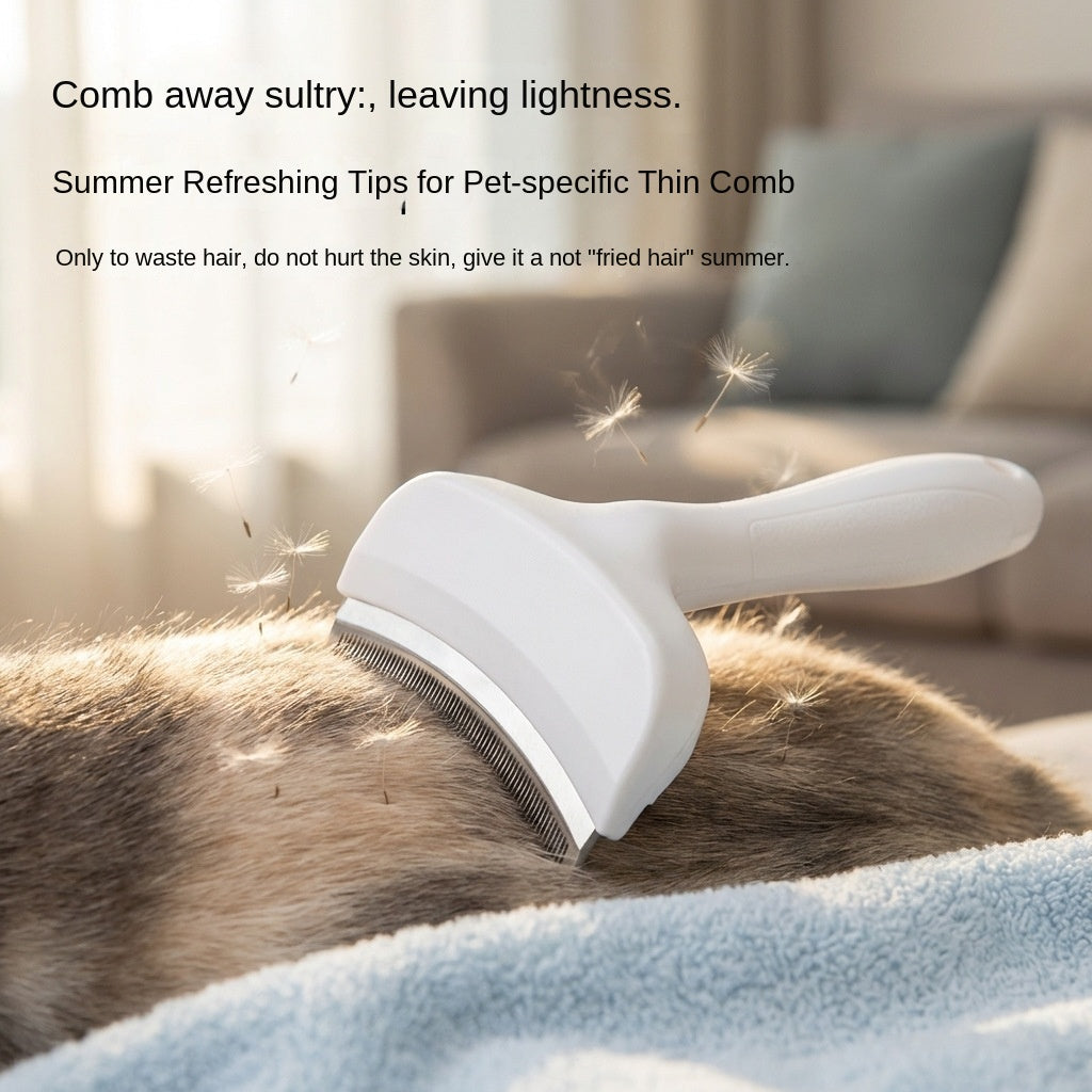 Cat Comb for Removing Loose Hair, Pet Grooming Tool for Long-Haired Cats, Undercoat Brush for Pets, Dog Hair Thinning Brush