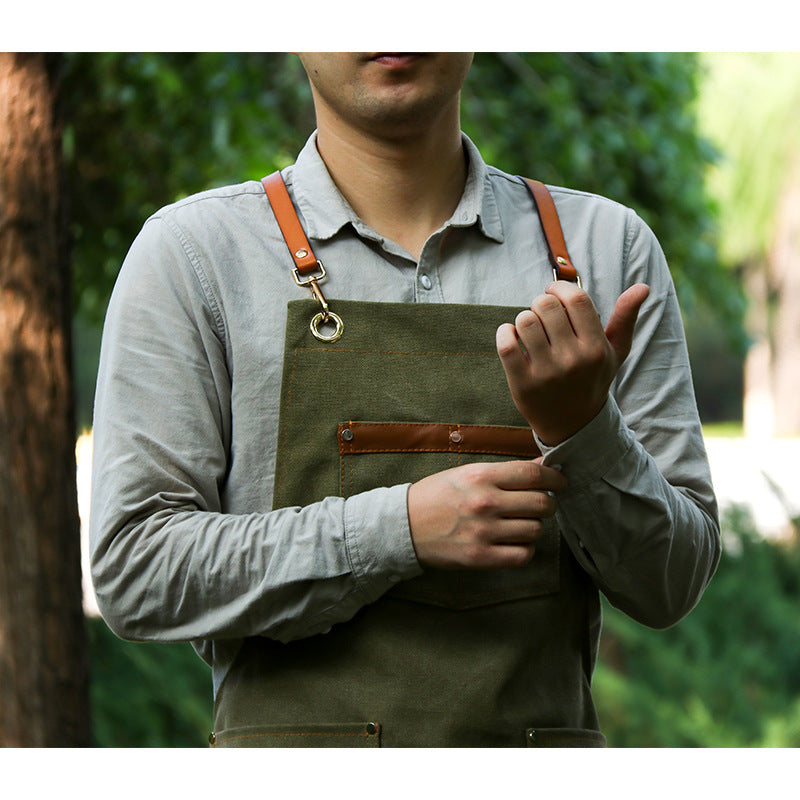 Hairstylist apron denim custom logo