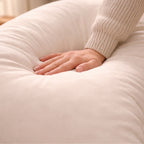 Soft Fabric Large Moon-Shaped Pregnancy Pillow, Nursing Pillow, Postpartum Lumbar Support Pillow, Baby Feeding Pillow, Removable and Washable