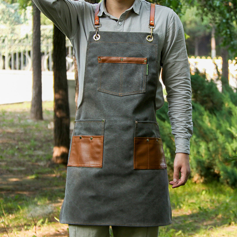Hairstylist apron denim custom logo