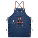 Apron Denim Canvas Cafe Barber Restaurant Unisex Workwear Custom Logo