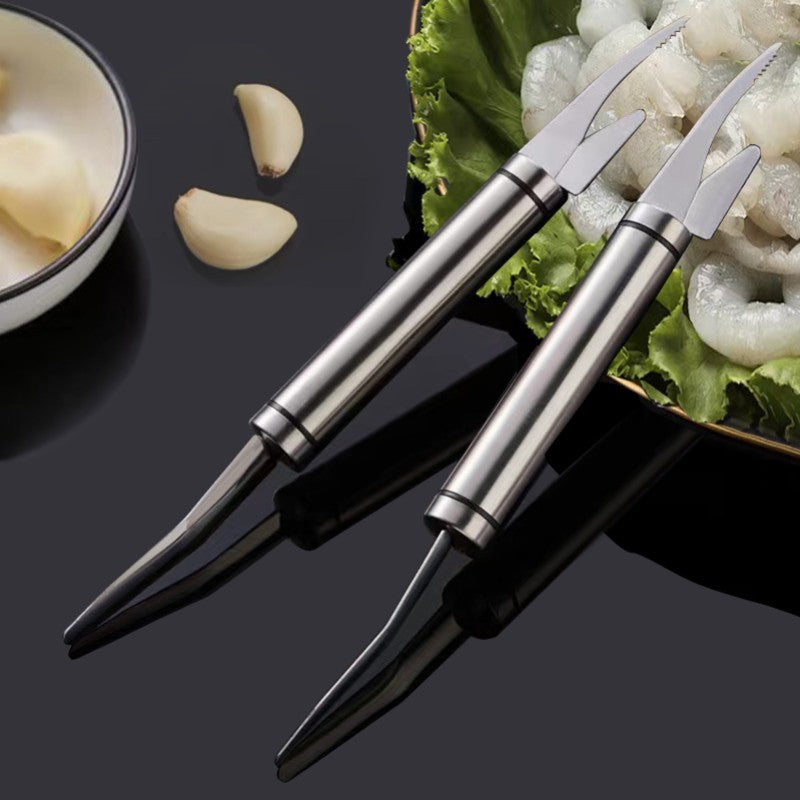 Remove Shrimp Line Knife 304 Stainless Steel Shrimp Peeler Creative Kitchen Pick Fish Intestines Gadget 2 In 1 Double-Headed Shrimp Knife