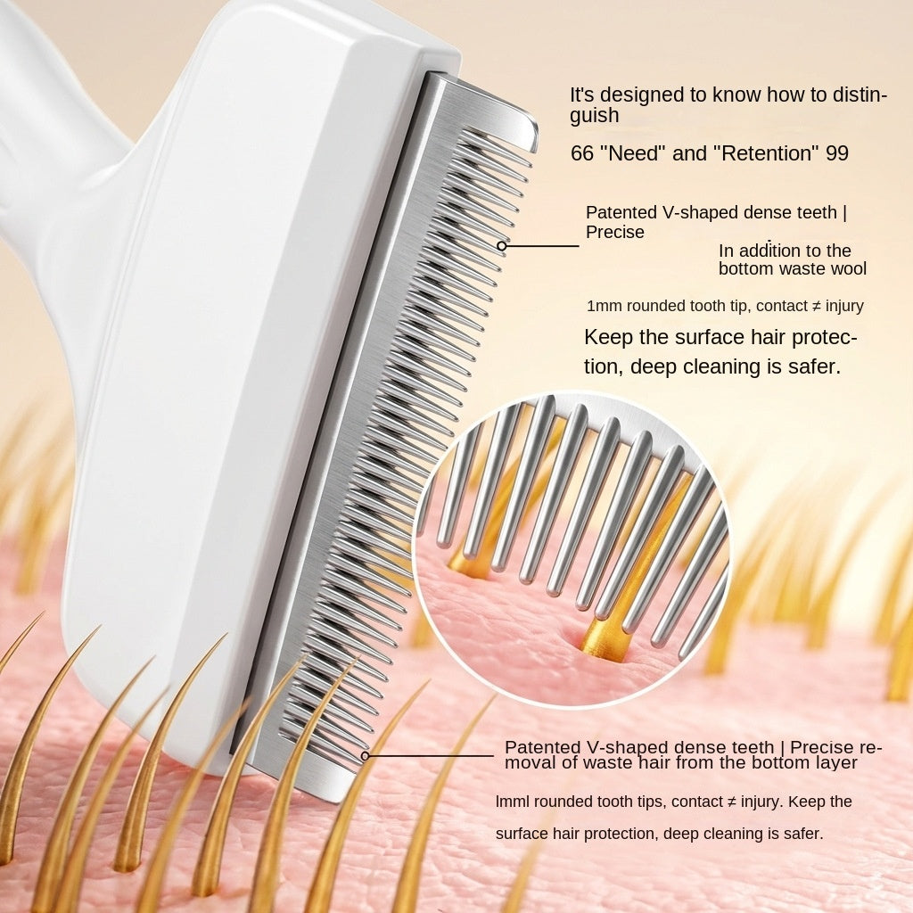 Cat Comb for Removing Loose Hair, Pet Grooming Tool for Long-Haired Cats, Undercoat Brush for Pets, Dog Hair Thinning Brush