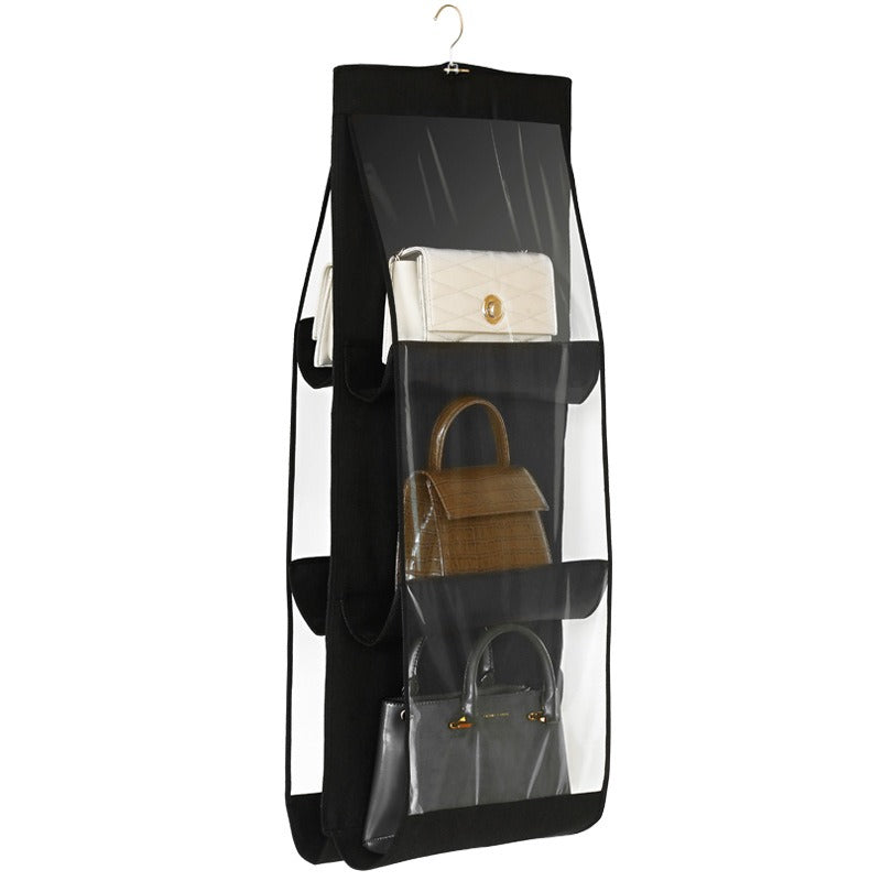 Bag storage hanging bag hanging double-sided transparent six-layer storage bag bedroom wardrobe storage bag dust bag