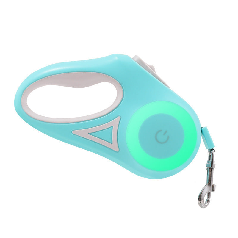Dog walking rope with LED light automatic retractable traction rope non gripping dog traction rope pet supplies
