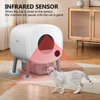 Fumoi Smart Self Cleaning Cat Litter Box, Large Capacity Automatic Cat Litter Box with App Control & Safety Protection for Multi