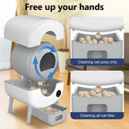 Fumoi Smart Self Cleaning Cat Litter Box, Large Capacity Automatic Cat Litter Box with App Control & Safety Protection for Multi