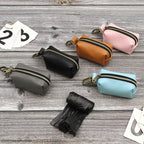 Simple Solid Color Pet Poop Bag Holder Portable Dog Walking Waste Bag Dispenser Storage Pouch