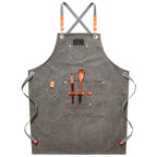 Apron Denim Canvas Cafe Barber Restaurant Unisex Workwear Custom Logo