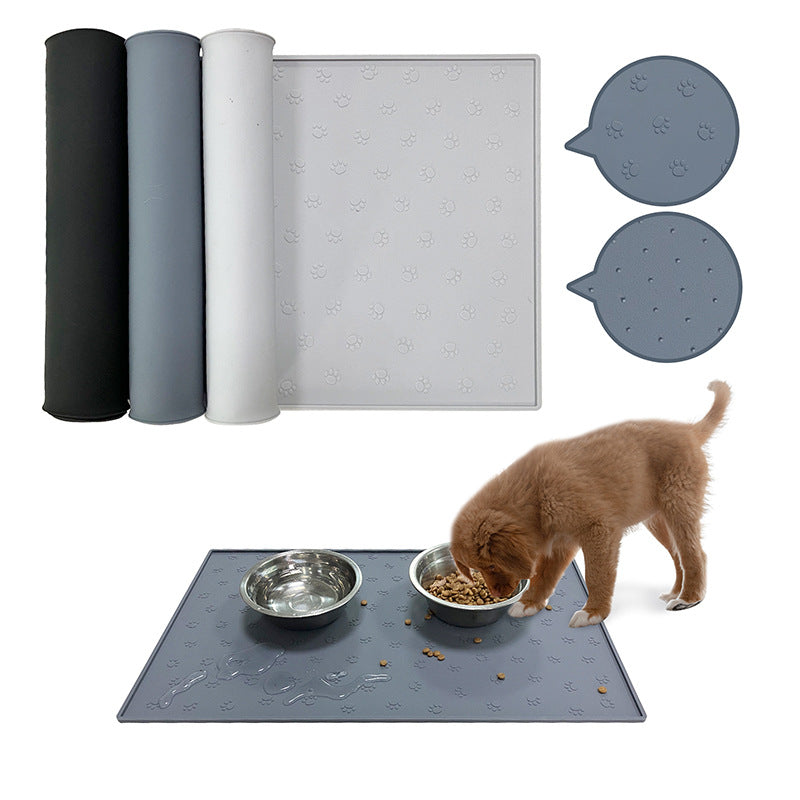 Pet Placemat Edible Grade Silicone Anti-Spill Non-Slip Waterproof Easy to Clean Large Cat and Dog Mat
