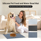 Pet Placemat Edible Grade Silicone Anti-Spill Non-Slip Waterproof Easy to Clean Large Cat and Dog Mat