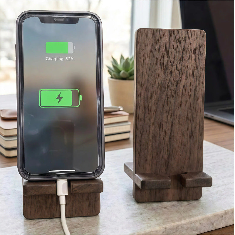 Solid wood mobile phone stand desktop
