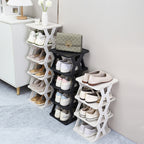 Stackable Plastic Shoe Rack, Vertical Dustproof Shoe Organizer, Sturdy Shoe Storage for Entryway