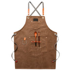 Apron Denim Canvas Cafe Barber Restaurant Unisex Workwear Custom Logo