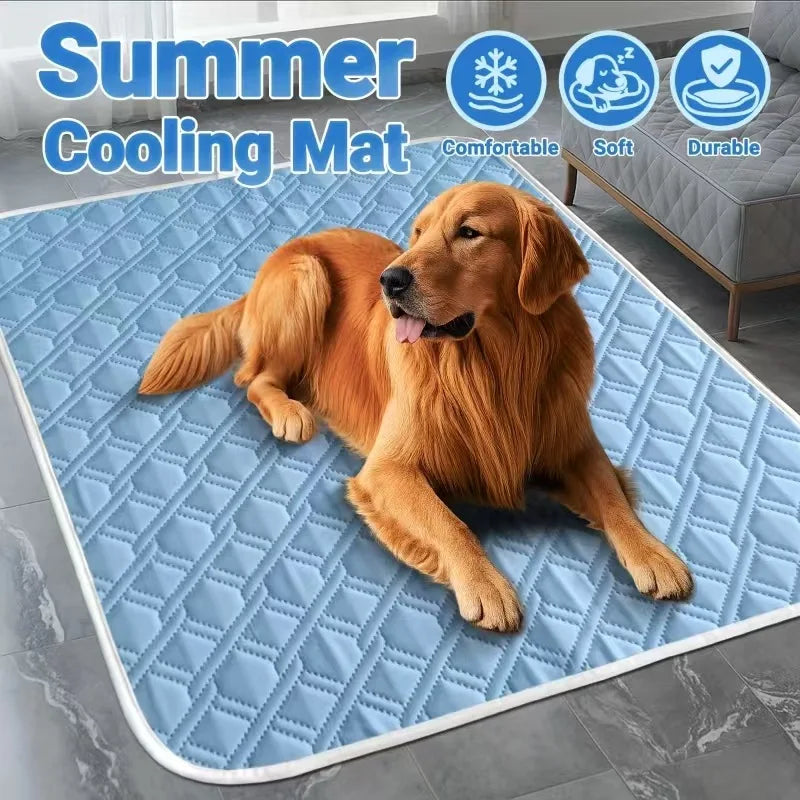 Pet Summer Cooling Mat Breathable Washable Anti Slip Large Dog Cool Pad Portable Sleeping Cushion For Puppy Cat Rest Accessory